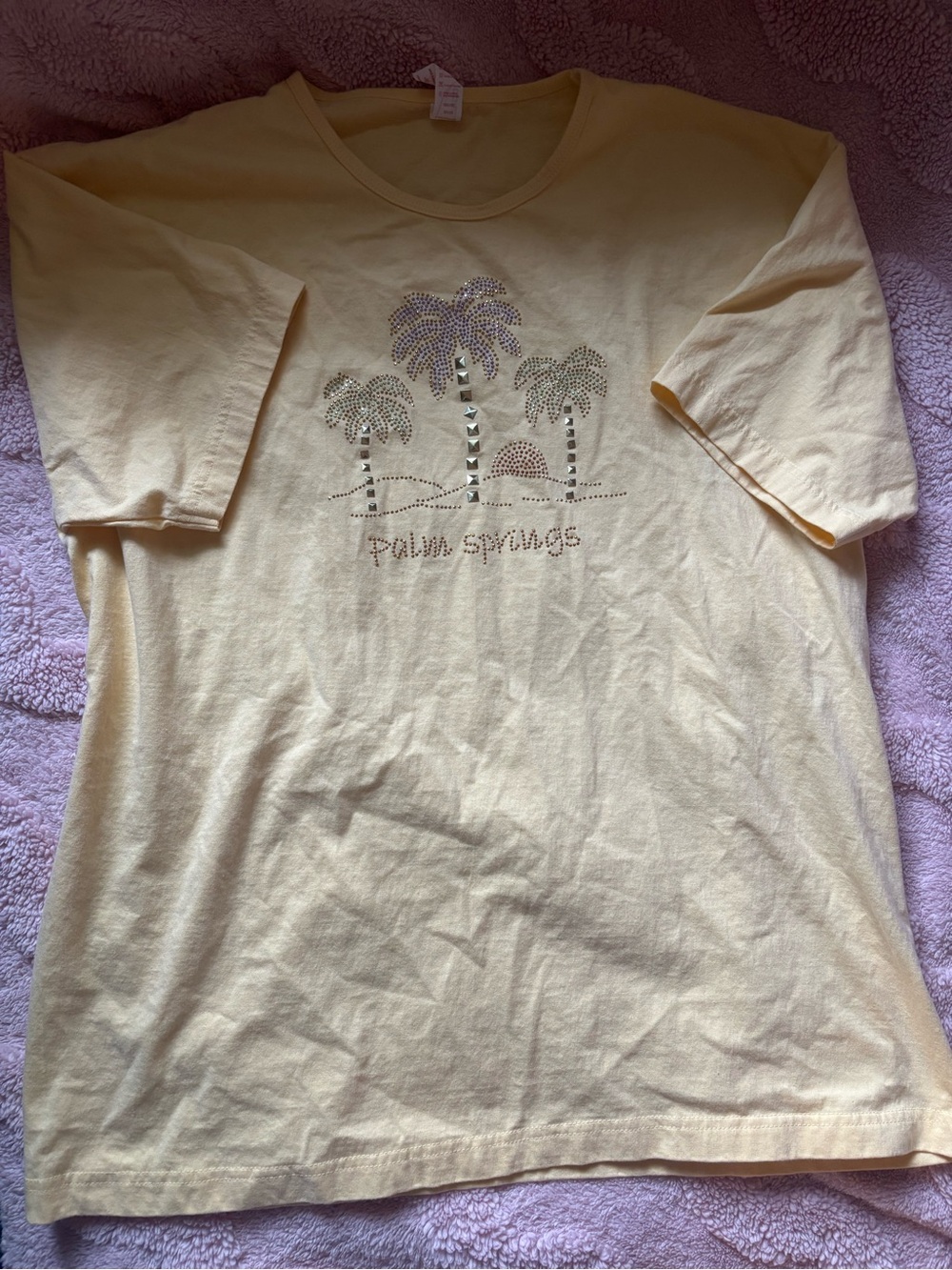Yellow Palm Springs Rhinestone Top